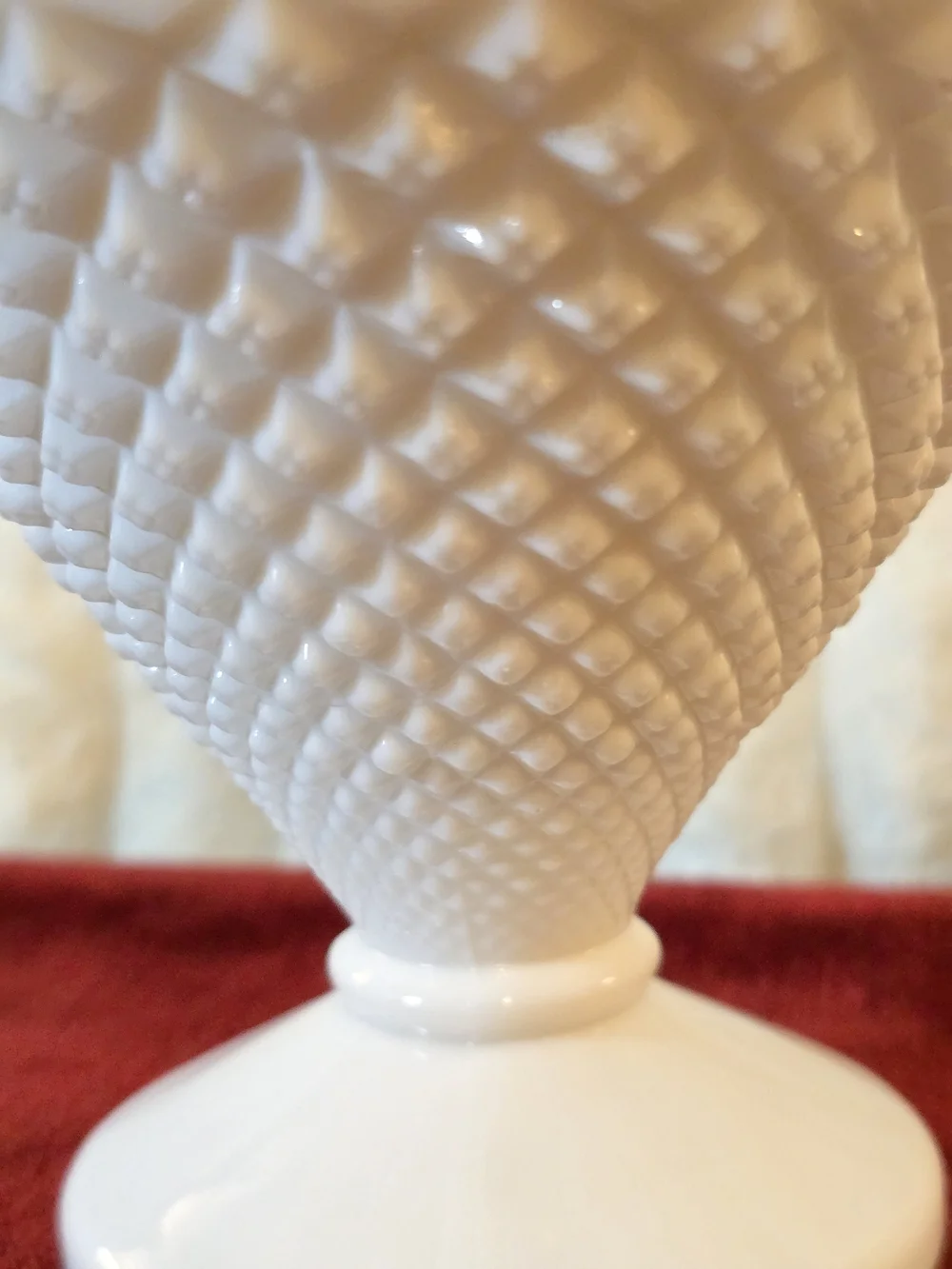 Vintage Imperial Glass Milk Glass Cape Cod Hobnail Pedestal Candy Dish Compote